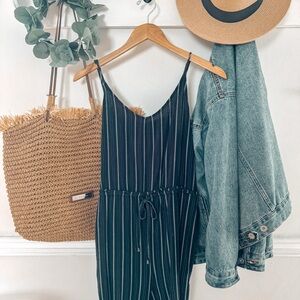 Wide Leg Striped Jumpsuit